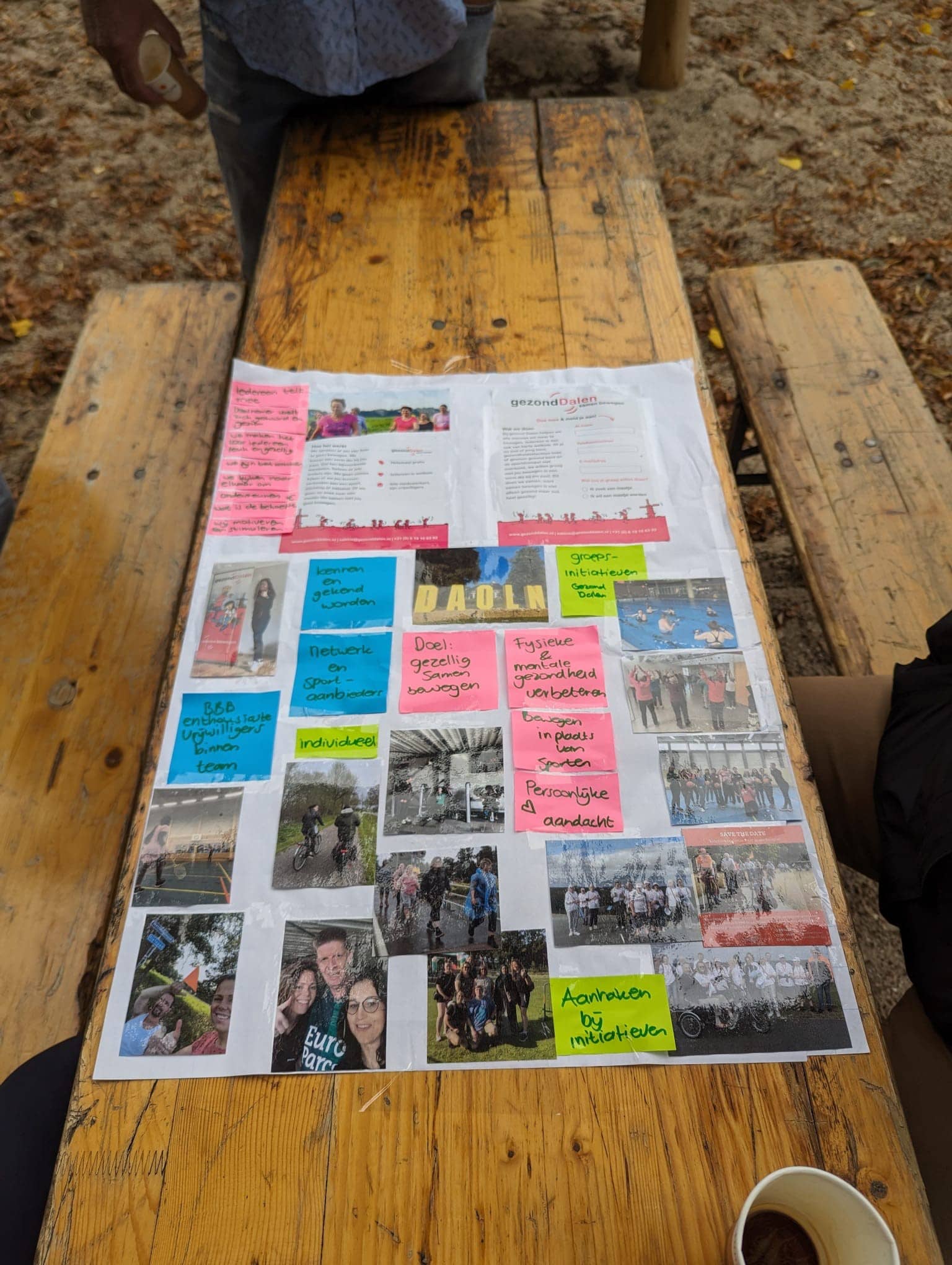 Programma gezond Dalen - tafel met allemaal papieren erop