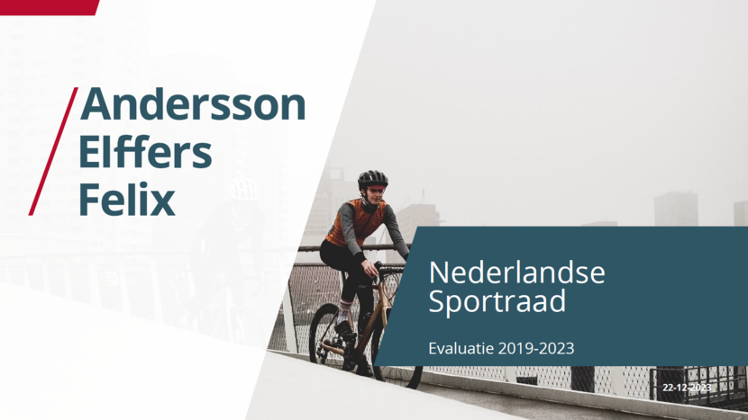 omslag eindrapport externe evaluatie Nederlandse Sportraad 2019-2023